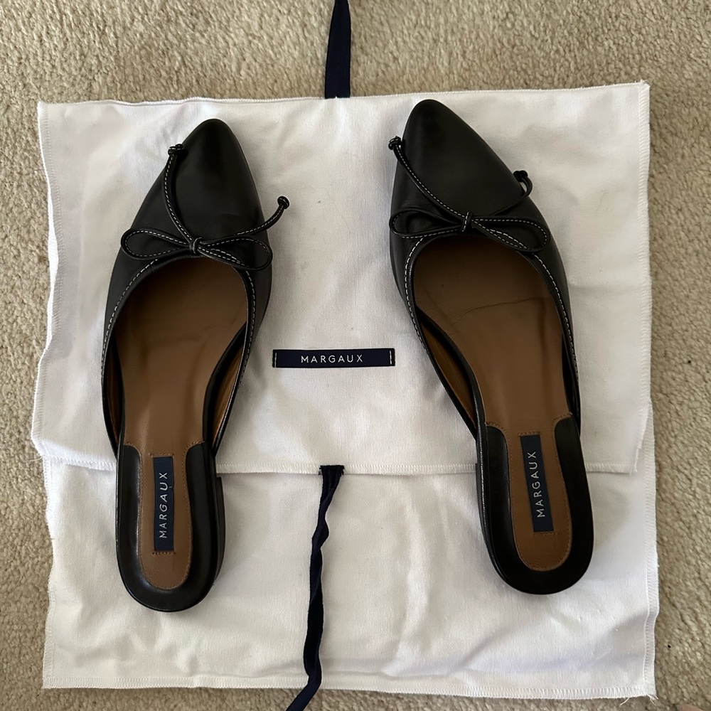 Margaux Black Leather Mule